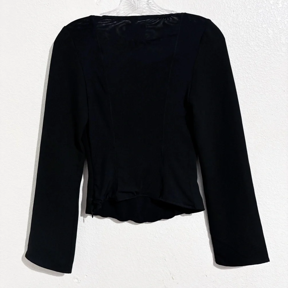 Reformation Amina Corset Bustier Long Sleeve Top in Black - Picture 6 of 10